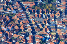 Oblique view of Friedenstr in Hagenbach in the state Rhineland-Palatinate, Germany
