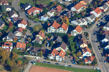 Aerial photograpy of Habsburger Allee x Drachenfelsstrasse in Hagenbach in the state Rhineland-Palatinate, Germany