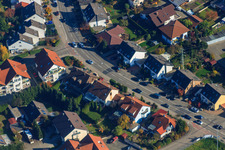 Habsburger Allee x Drachenfelsstrasse in Hagenbach in the state Rhineland-Palatinate, Germany from above