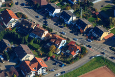 Aerial view of Habsburger Allee x Scharfeneckstr in Hagenbach in the state Rhineland-Palatinate, Germany