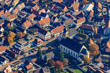 Aerial view of Ludwigstraße local community Hagenbach in Hagenbach in the state Rhineland-Palatinate, Germany