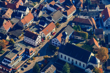 Oblique view of Ludwigstraße local community Hagenbach in Hagenbach in the state Rhineland-Palatinate, Germany
