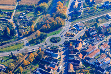 Roundabout towards Berg in Hagenbach in the state Rhineland-Palatinate, Germany