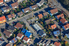 Aerial view of New building site on Berwartsteinstr in Hagenbach in the state Rhineland-Palatinate, Germany