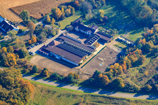 Aerial photograpy of Horse farm in Hagenbach in the state Rhineland-Palatinate, Germany