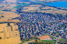 Aerial view of Panorama from the west in Hagenbach in the state Rhineland-Palatinate, Germany