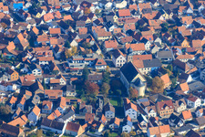 Aerial view of Schlossgärtenstr in Hagenbach in the state Rhineland-Palatinate, Germany