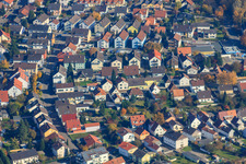 Aerial view of Zeppelinstr in Hagenbach in the state Rhineland-Palatinate, Germany