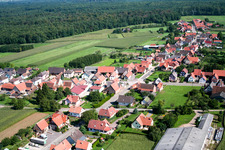 Schleithal in the state Bas-Rhin, France seen from a drone
