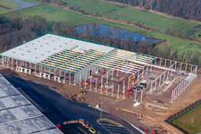 New building construction site in the industrial park Horst for Friedrich Zufall GmbH & Co. KG Internationale Spedition in the district Gewerbegebiet Horst in Kandel in the state Rhineland-Palatinate, Germany out of the air