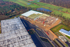 Oblique view of Gazely Logistics Center 2nd construction phase for STS Group in the district Minderslachen in Kandel in the state Rhineland-Palatinate, Germany
