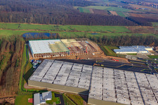 Gazely Logistics Center 2nd construction phase for STS Group in the district Minderslachen in Kandel in the state Rhineland-Palatinate, Germany from the plane