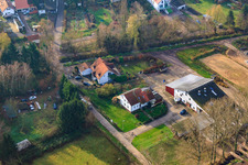 Aerial photograpy of Weberhof on Waschgasse in Billigheim-Ingenheim in the state Rhineland-Palatinate, Germany