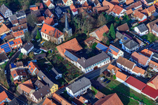 Aerial view of Main Street in Barbelroth in the state Rhineland-Palatinate, Germany