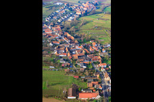 Aerial view of Village view from the east in Oberhausen in the state Rhineland-Palatinate, Germany