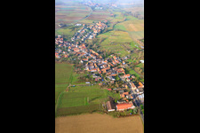 Aerial photograpy of Village view from the east in Oberhausen in the state Rhineland-Palatinate, Germany