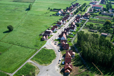 Drone image of Schleithal in the state Bas-Rhin, France