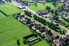 Schleithal in the state Bas-Rhin, France from the drone perspective