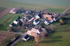 District Deutschhof in Kapellen-Drusweiler in the state Rhineland-Palatinate, Germany from above