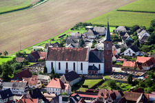 Schleithal in the state Bas-Rhin, France seen from a drone