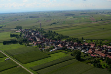 Aerial view of Schleithal in the state Bas-Rhin, France