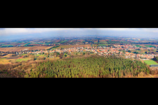 Panorama of the village view in the district Schaidt in Wörth am Rhein in the state Rhineland-Palatinate, Germany