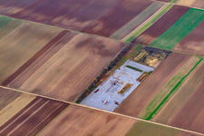 Aerial view of Geothermal test drilling site in Rülzheim in the state Rhineland-Palatinate, Germany