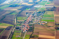 Village view from the east in Herxheimweyher in the state Rhineland-Palatinate, Germany