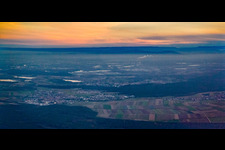 Aerial view of View of the town from the northwest in Rheinzabern in the state Rhineland-Palatinate, Germany