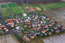Oblique view of Römerstr in the district Minderslachen in Kandel in the state Rhineland-Palatinate, Germany