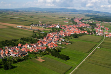 Schleithal in the state Bas-Rhin, France viewn from the air