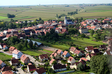Niederlauterbach in the state Bas-Rhin, France from the plane