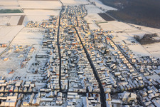 Gartenstr, Luitpoldstraße in winter with snow in Hatzenbühl in the state Rhineland-Palatinate, Germany
