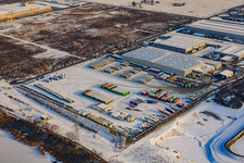 NUSS Group in the Oberwald industrial area in winter with snow in Wörth am Rhein in the state Rhineland-Palatinate, Germany