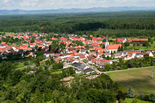 Scheibenhardt in Scheibenhard in the state Bas-Rhin, France seen from above