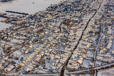 City center in winter with snow in Kandel in the state Rhineland-Palatinate, Germany