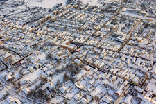 Just building in winter with snow in Kandel in the state Rhineland-Palatinate, Germany