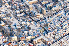 Former agricultural school and hospital in the snow in Kandel in the state Rhineland-Palatinate, Germany