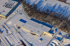 Thermo Fisher in winter in snow in the district Minderslachen in Kandel in the state Rhineland-Palatinate, Germany