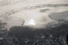 Lauterbourg in the state Bas-Rhin, France seen from a drone