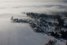 Eberbach-Seltz in the state Bas-Rhin, France seen from above