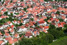 Aerial photograpy of Rheinstr in Neuburg am Rhein in the state Rhineland-Palatinate, Germany