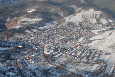 Winterly Town View of the streets and houses of the residential areas in Albersweiler in the state Rhineland-Palatinate