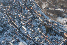 Bird's eye view of Annweiler am Trifels in the state Rhineland-Palatinate, Germany