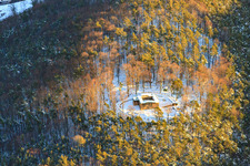 Waldschlössel castle ruins in winter with snow in Klingenmünster in the state Rhineland-Palatinate, Germany