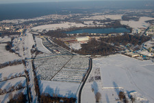 Oblique view of Rhine harbor in Lauterbourg in the state Bas-Rhin, France