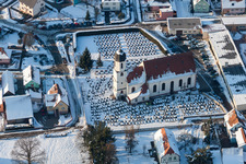 Church building and cemetery in Mothern in Alsace-Champagne-Ardenne-Lorraine, France