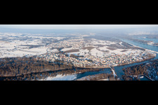 Aerial photograpy of Sauer estuary in Munchhausen in the state Bas-Rhin, France