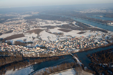 Oblique view of Sauer estuary in Munchhausen in the state Bas-Rhin, France