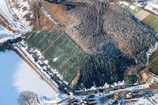 Wintry snowy Site of heaped landfill in Schaffhouse-pres-Seltz in Grand Est, France